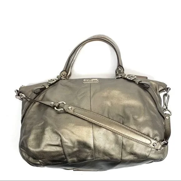 COACH Madison Sophia lg pewter leather bag 15955 - Picture 4 of 13